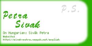 petra sivak business card