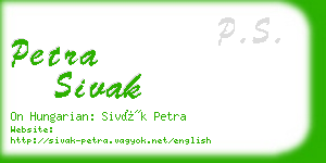 petra sivak business card